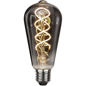 ST64 Vintage LED Edison Bulbs 60 Watt Equivalent, Dimmable 3000K Warm White Smoky Grey Glass E26 Base 4W LED Filament