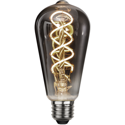 ST64 Vintage LED Edison Bulbs 60 Watt Equivalent, Dimmable 3000K Warm White Smoky Grey Glass E26 Base 4W LED Filament