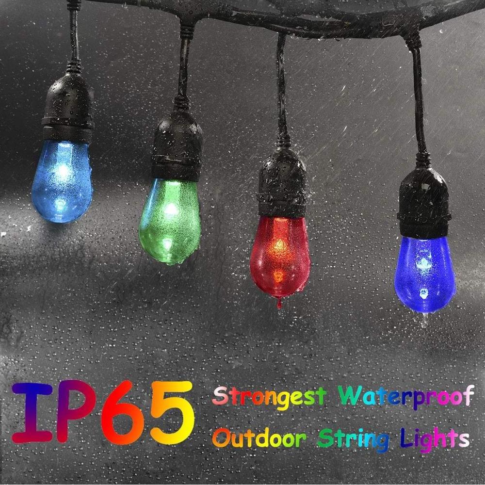 Commercial Grade Outdoor Color Changing remote voice RF control christmas S14 rgb led string lights