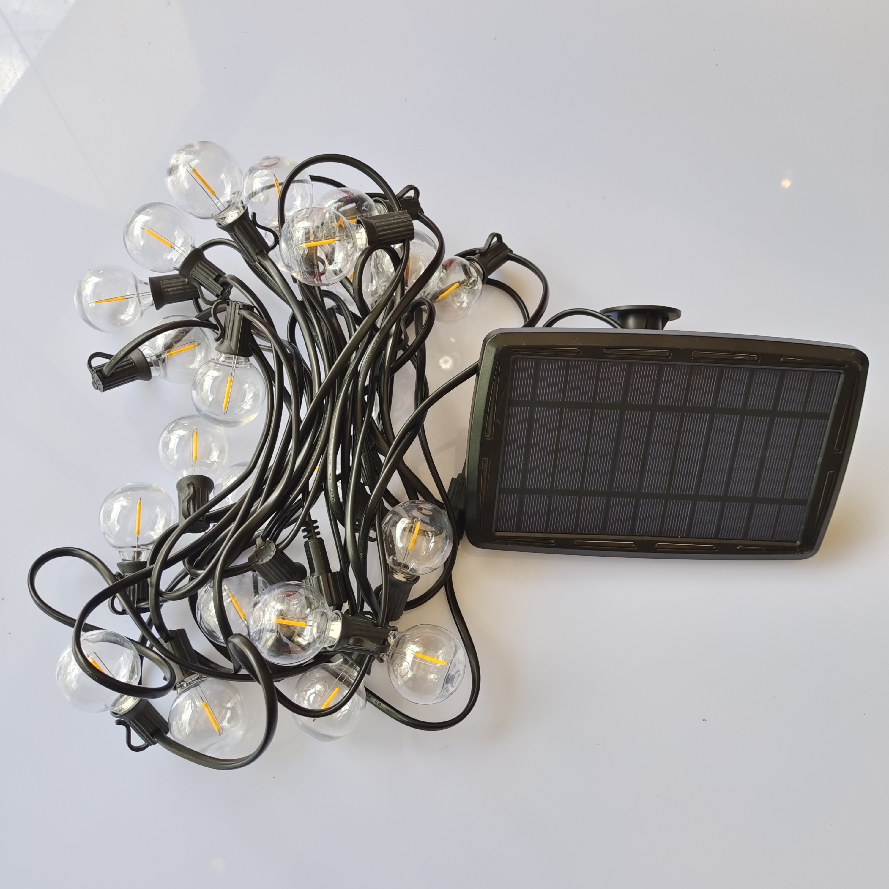 Solar Light Outdoors Street Garland Bulbs String Lights  E12 G40 Plastic Bulb Outdoor LED Solar Lamp For Garden