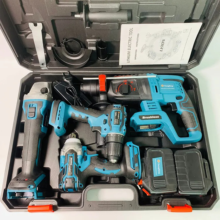 Factory Power Drills Kit 21v Portable Electric Cordless Brushless 18v Cordless Drill Lithium Battery Power Tools Kit