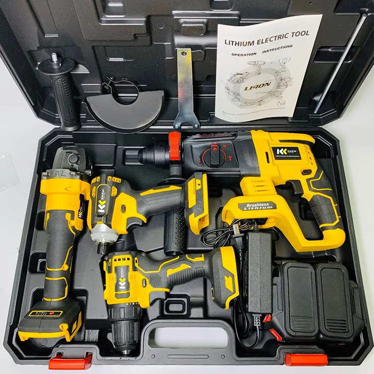 Factory Power Drills Kit 21v Portable Electric Cordless Brushless 18v Cordless Drill Lithium Battery Power Tools Kit