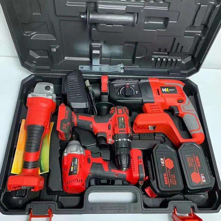 Factory Power Drills Kit 21v Portable Electric Cordless Brushless 18v Cordless Drill Lithium Battery Power Tools Kit