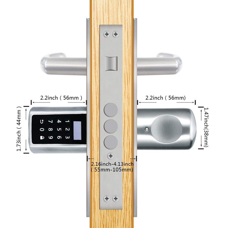 Tuya ZigBee Smart Cylinder Password Silver Door Lock with Digital Keypad Code smart phones door locks