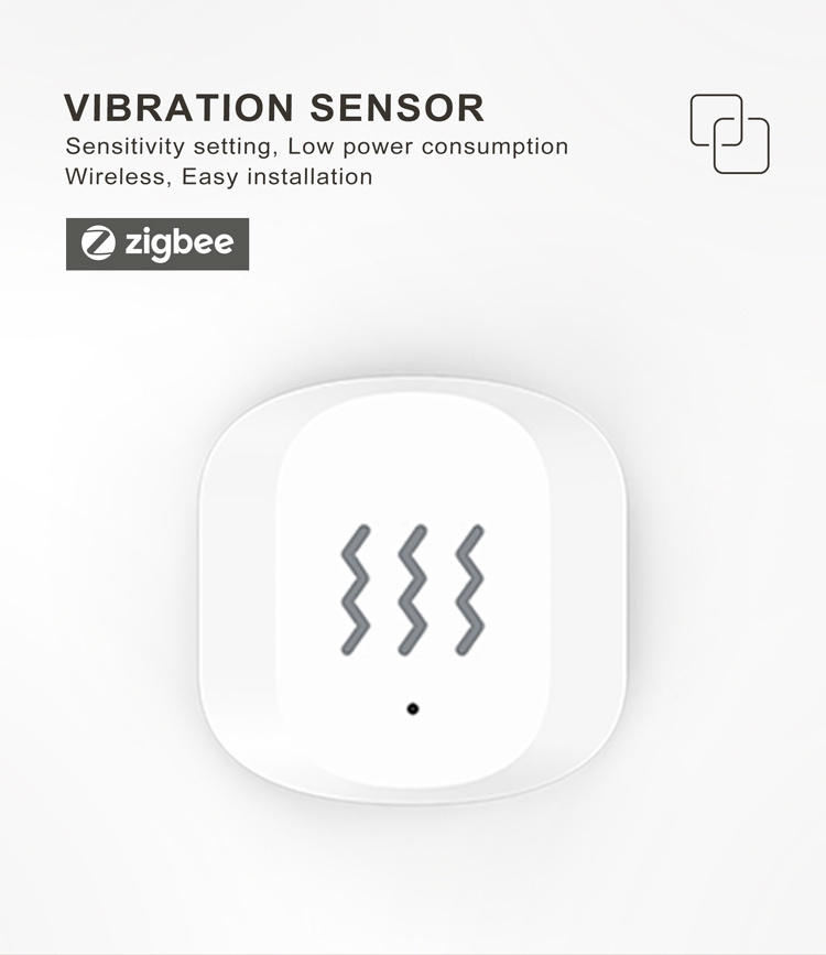 Zigbee 3.0 Wireless Vibration Sensor HOME AUTOMATION VIBRATION DETECTION VERSATILE MOVEMENT DETECTOR