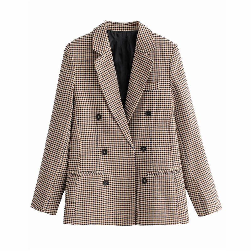 OEM Elegant Women's Plaid Blazer Suits Custom Fashion Coat Luxury Blazers 2023 Spring Winter Clothing Jacket