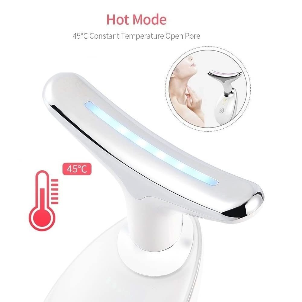 EMS 7 Color LED Home Use Beauty Reduce Facial Massager Heating Face Neck Firming Lifting Massager