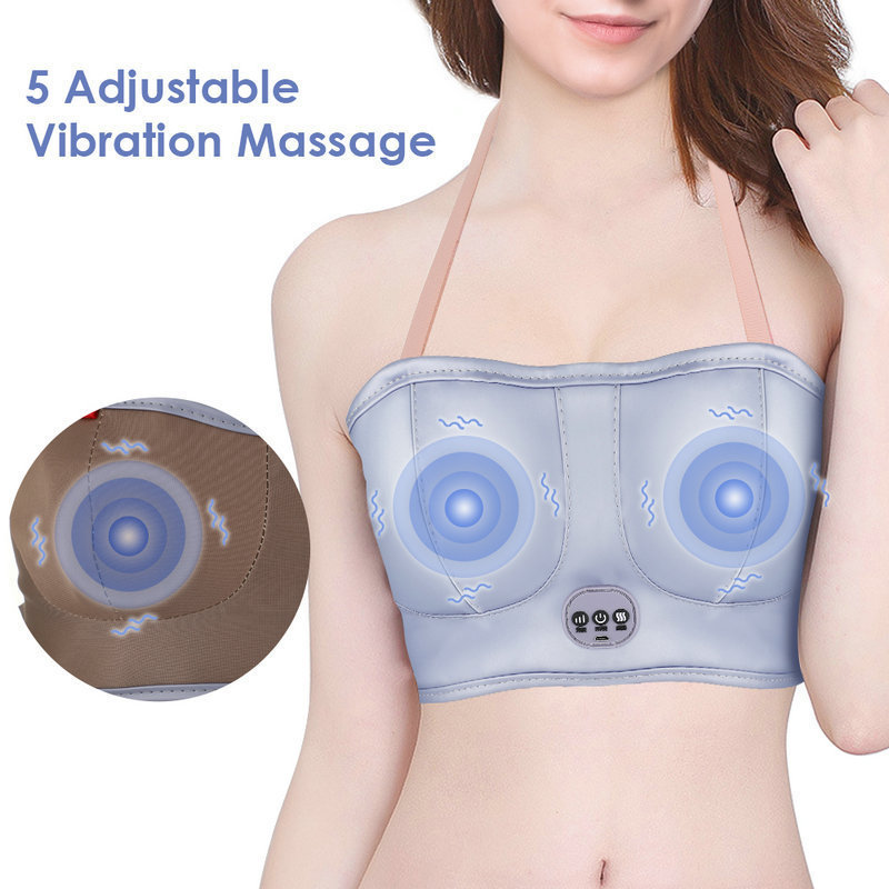 5 Level Heating Vibration Bra Chest Growth Enlargement Massage Machine Electric Breast Massager