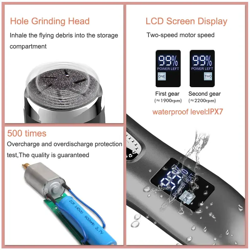 LCD Electric Foot Callus Remover USB Rechargeable Foot Scrubber Dead Skin Professional Pedicure Foot File