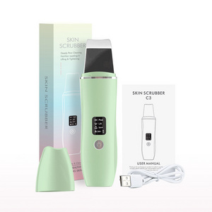 Sonic Skin Spatula LCD Display Ultrasonic Skin Blackhead Peeling Machine 3 Modes Facial Skin Scrubber