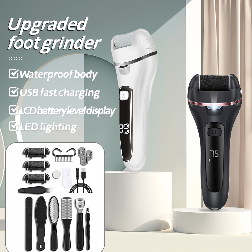 Professional Foot Sharpener Waterproof USB Rechargeable Callus Remover LED Pedicure Foot File