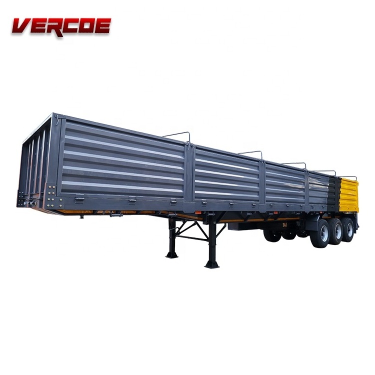 New 50 Ft 3 Axle Side Curtain Type Enclosed Cargo Box Container Trailer Fence Cargo Trailer For Sale