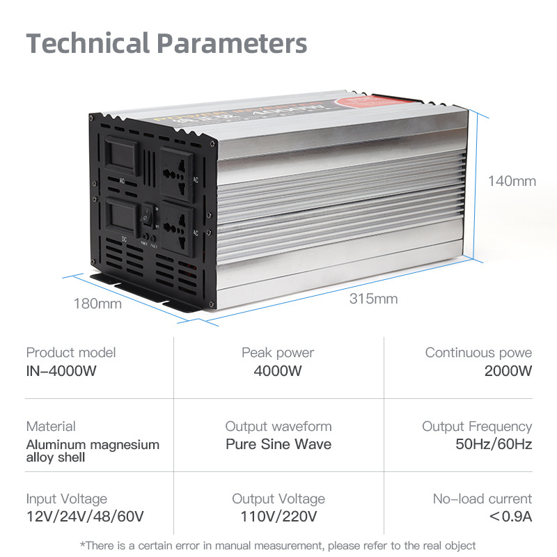 Car Power Onda Sinusoidal Pura 4000w Inverter Low Frequency Pure Sine Wave Home Power Inverter Inversor Onduleur Convertisseur