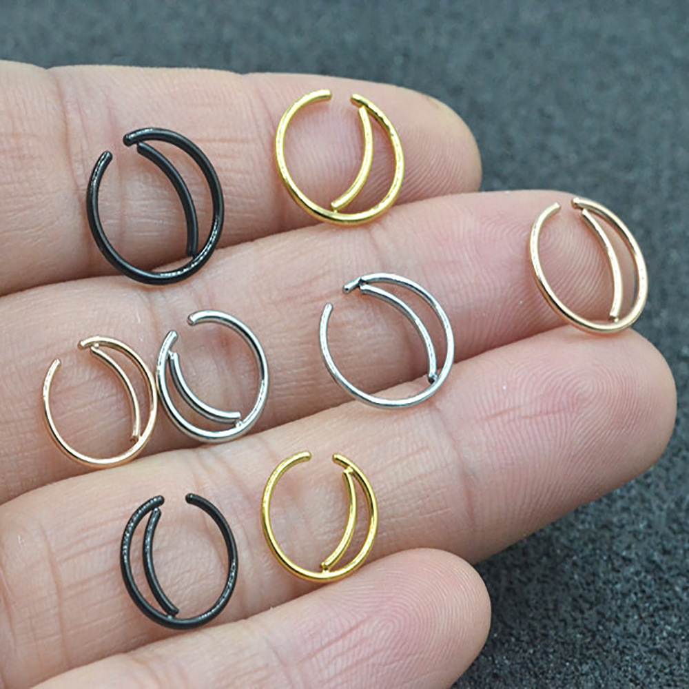 S Womens Accessories Circle Shape Self Gold Hoop Titanium Silver Stainless Steel Ring Nose Piercing Jewelry For Women Nose