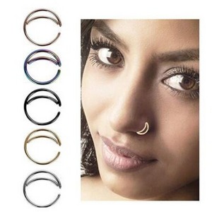 S Womens Accessories Circle Shape Self Gold Hoop Titanium Silver Stainless Steel Ring Nose Piercing Jewelry For Women Nose