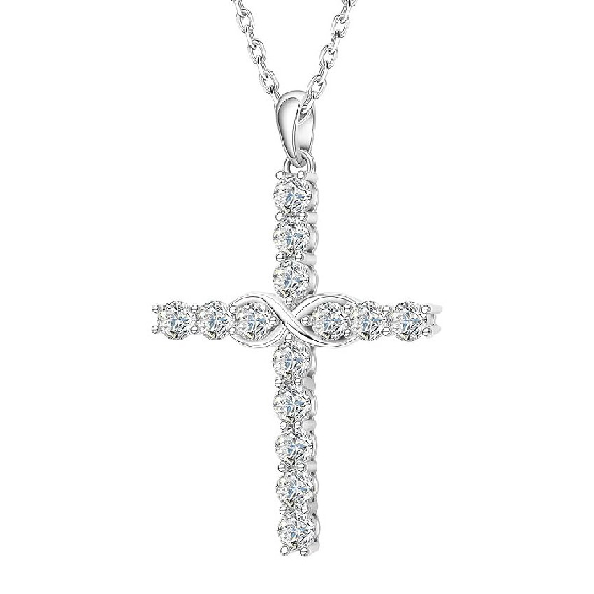 A Iced Out Designer Brand 925 Silver Diamond Moissanite Cross Pendant Jewelry For Women Mini Religious