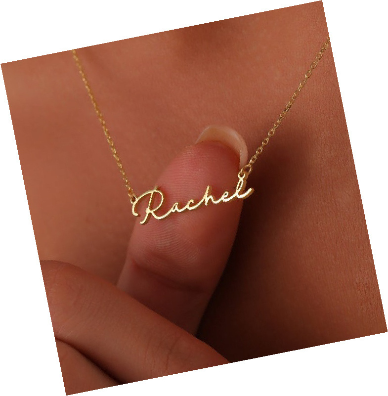 Fashion A-Z 26 Letters 18K Gold Plated Diy Charm Silver Stainless Steel Alphabet Name Necklace Pendant Custom Jewelry For Women