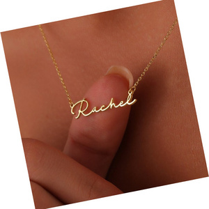 Fashion A-Z 26 Letters 18K Gold Plated Diy Charm Silver Stainless Steel Alphabet Name Necklace Pendant Custom Jewelry For Women