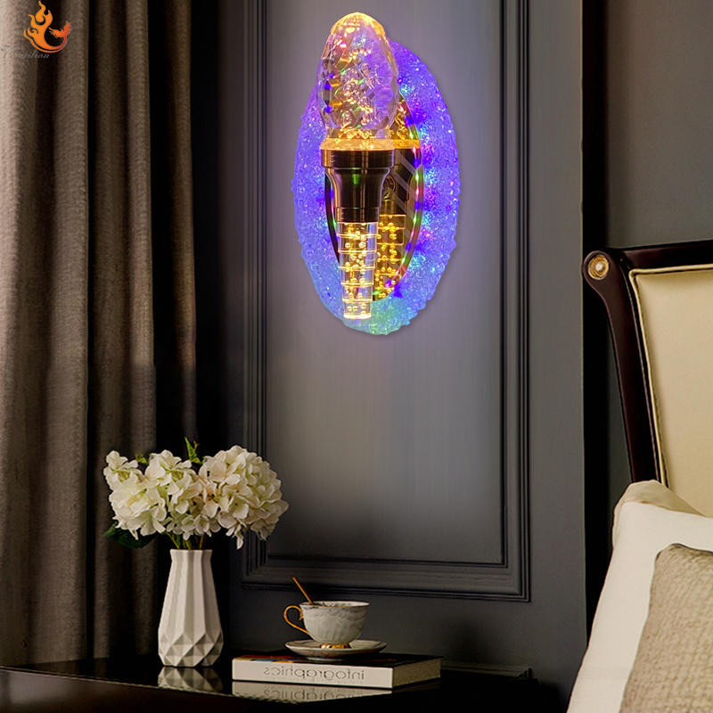 Gold Decorate Indoor Lighting Led Sconce Wall Lamps RGB Fancy Wall bracket light for Bedroom Night Light