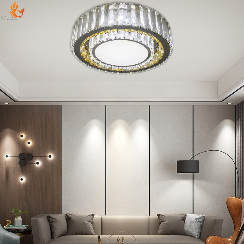 Recessed Ceiling Lamps remote control Indoor Room Decoration Modern Crystal Ceiling Lamps Led Ceiling Lighting