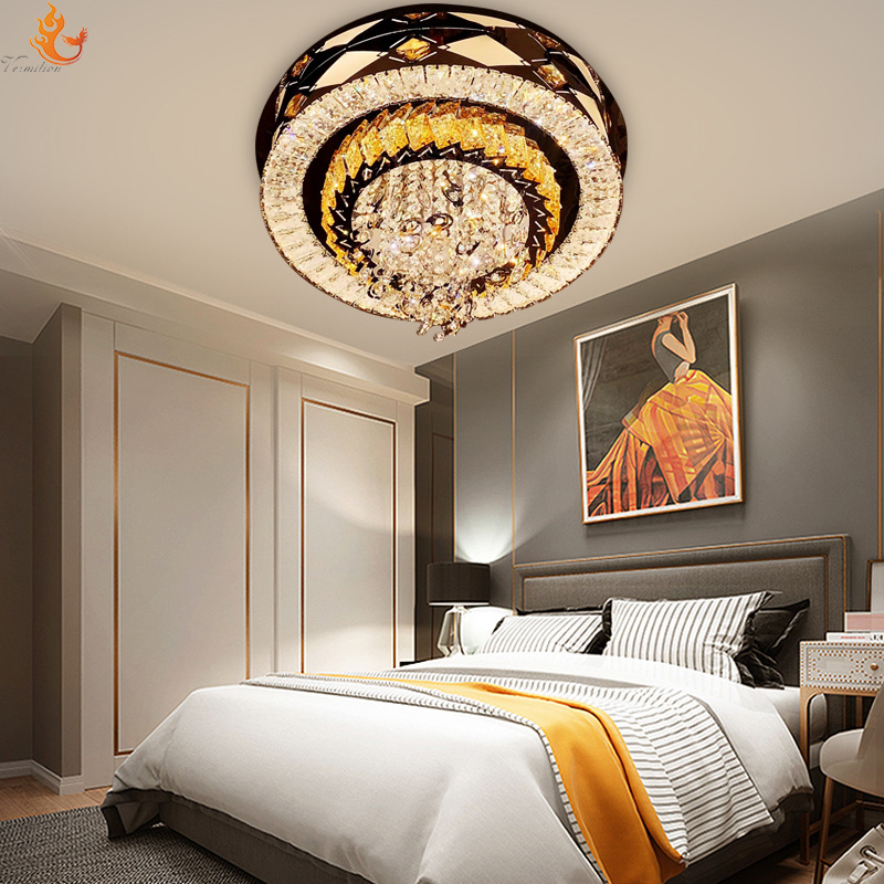 Modern Lights Indoor Decoration Luxury Crystal Ceiling Light Fixtures 400Mm Small Size Ceiling Lamp Flush Mount Ceiling Light