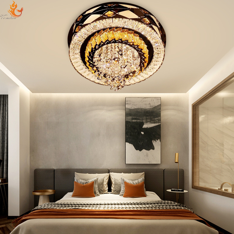 Modern Lights Indoor Decoration Luxury Crystal Ceiling Light Fixtures 400Mm Small Size Ceiling Lamp Flush Mount Ceiling Light