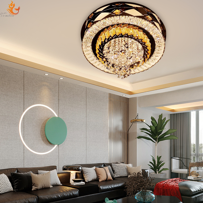 Modern Lights Indoor Decoration Luxury Crystal Ceiling Light Fixtures 400Mm Small Size Ceiling Lamp Flush Mount Ceiling Light