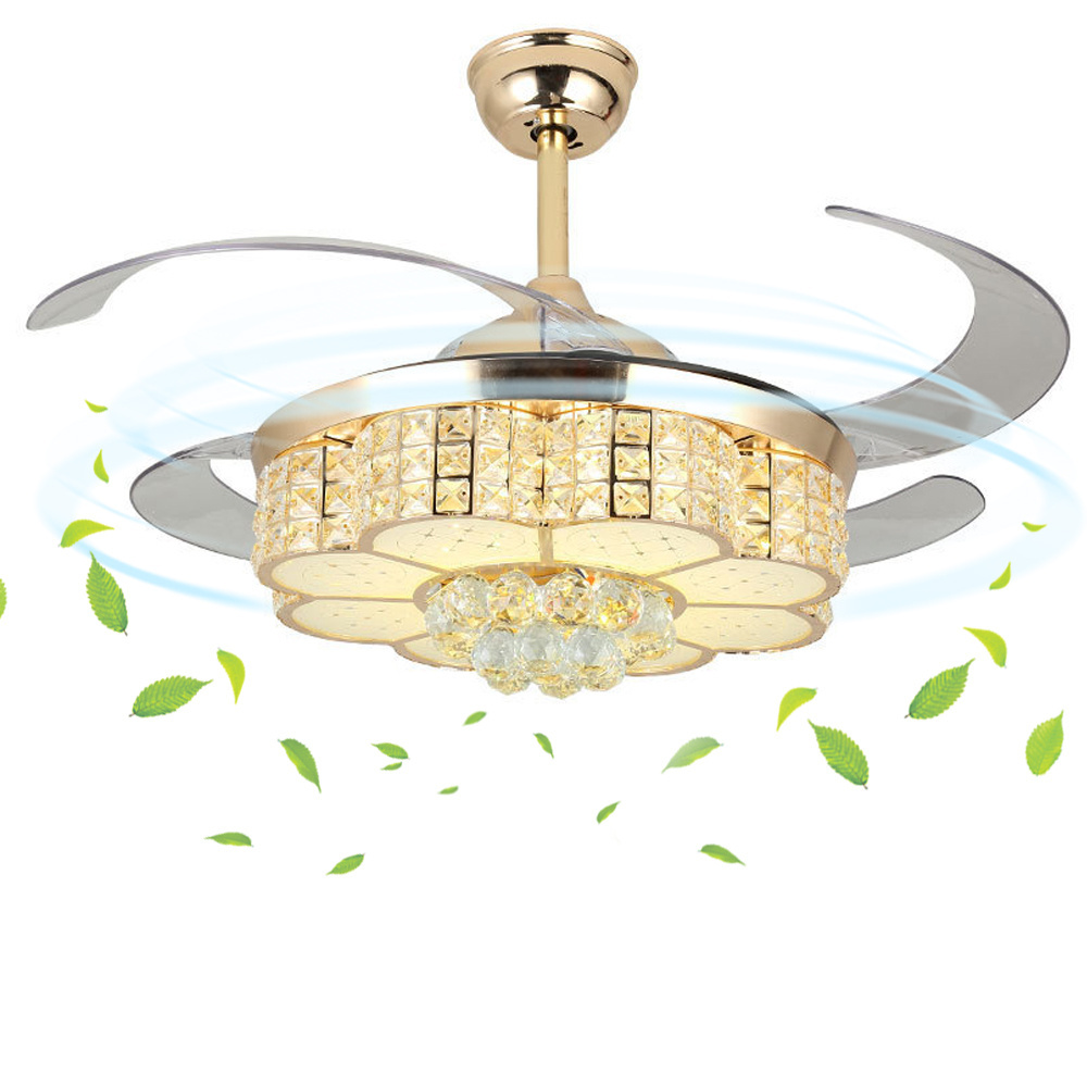 fandelier Indoor ceiling fan ABS blade with light speaker 42 inch 52 inch golden bird's nest luminous ceiling fan light LED ceiling fan with light