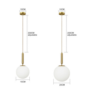 Modern Pendant Lamp Luxurious Gold Glass Ball Lampshade Hanging Lights Fixtures For Dining Room Bedroom Decoration Lighting pendant lamp hanging light