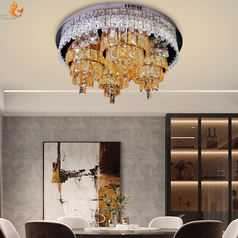 Modern Lights Indoor Decoration Luxury Crystal Ceiling Light Fixtures 400Mm Ceiling Light Flush Mount Ceiling Lamp