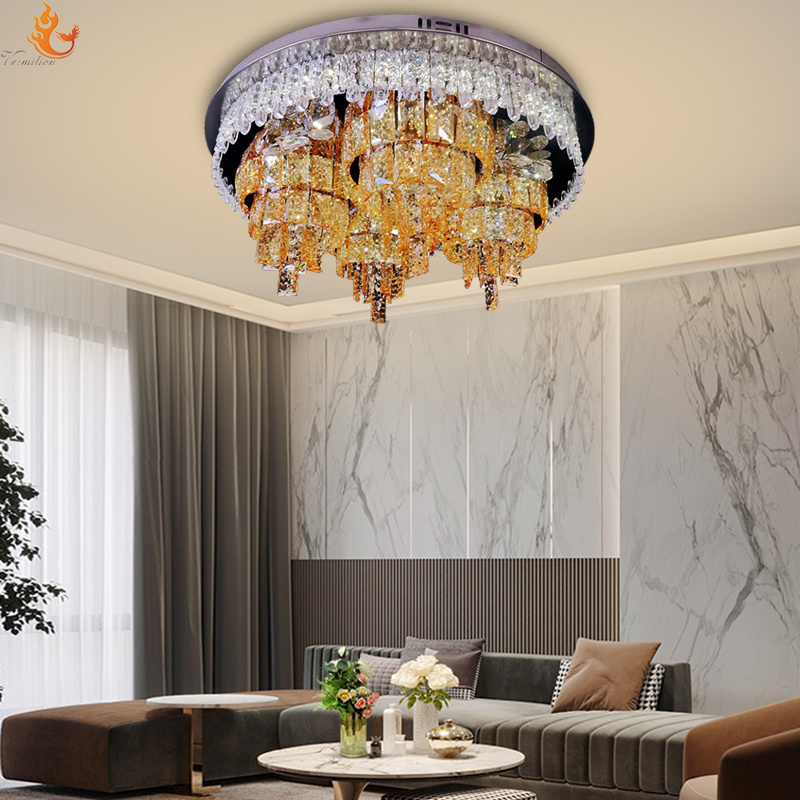 Modern Lights Indoor Decoration Luxury Crystal Ceiling Light Fixtures 400Mm Ceiling Light Flush Mount Ceiling Lamp