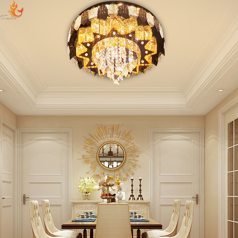 Hot-sale Guzhen  Indoor Modern Living Room Rustic Crystal ceiling light fixtures