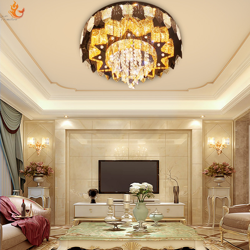 Hot-sale Guzhen  Indoor Modern Living Room Rustic Crystal ceiling light fixtures