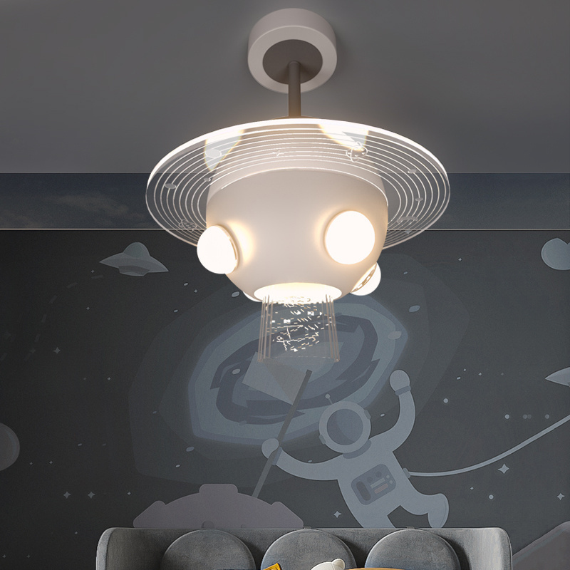 Kid's Room Decorative Lighting Fixture UFO Children's Pendant Chandelier Led Ceiling Lamp Star Night Light