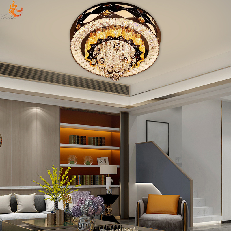 Zhongshan Guzhen Lighting Factory Hot sale Living Room Rustic Crystal ceiling lights