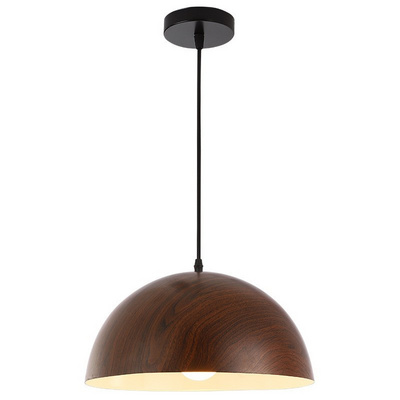 Indoor Interior Pendant Light Modern Design Wood Grain Color E27 Aluminium Hanging Lamp Decorative Lighting Fixture