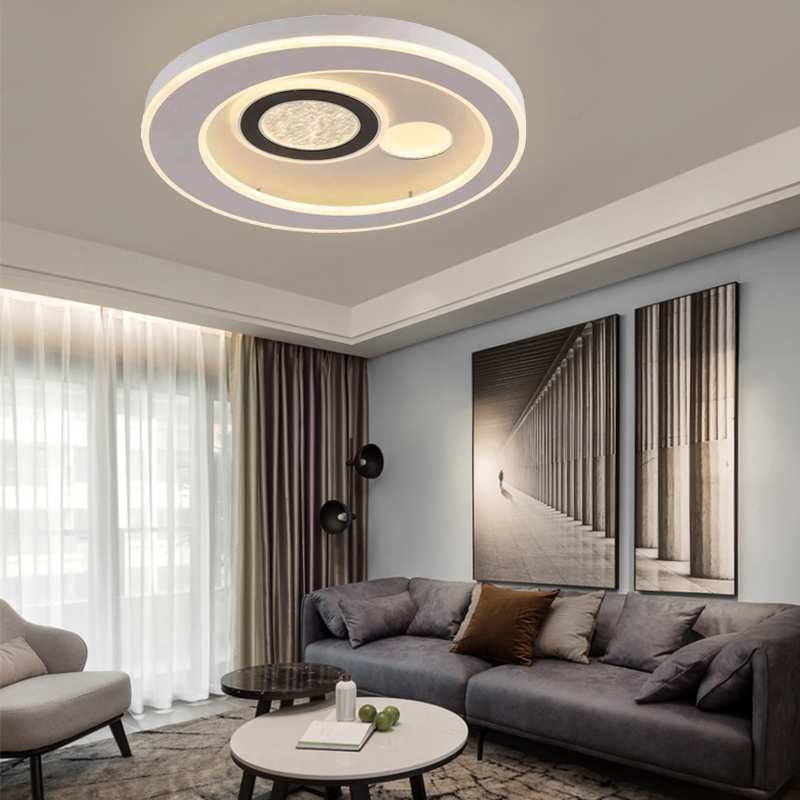 Acrylic Ceiling Lamp Elegant Appearance Metal And Gift Frame Led Round Surfaced Mounted Light Ceiling Modern Lights Fixtures