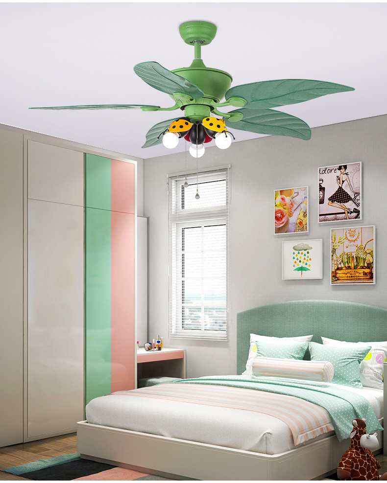 Dropship Restaurant living room bedroom minimalist modern ABS leaf Blade  ceiling fan with light led fan lamp