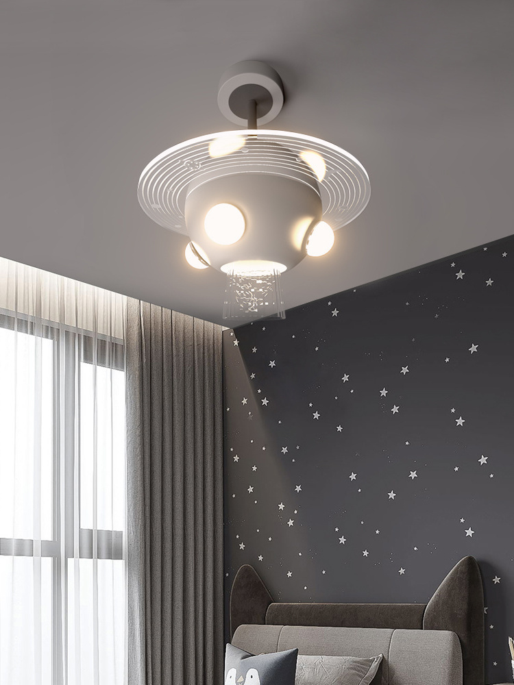 Kid's Room Decorative Lighting Fixture UFO Children's Pendant Chandelier Led Ceiling Lamp Star Night Light