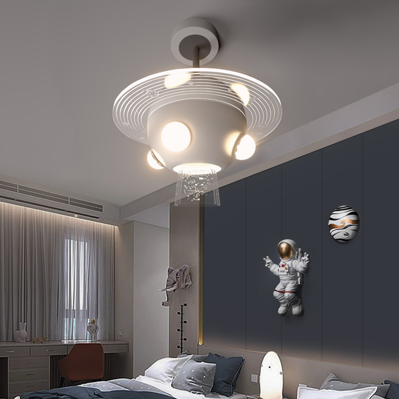 Kid's Room Decorative Lighting Fixture UFO Children's Pendant Chandelier Led Ceiling Lamp Star Night Light