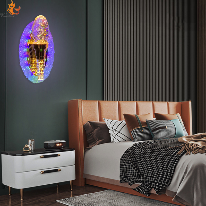 Gold Decorate Indoor Lighting Led Sconce Wall Lamps RGB Fancy Wall bracket light for Bedroom Night Light