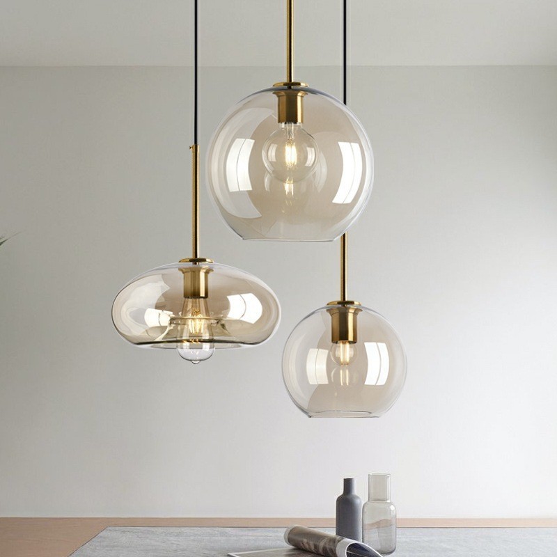 Wholesale dining room chandelier Glass hanging Light  Nordic Designer modern led Pendant Lamp fixture