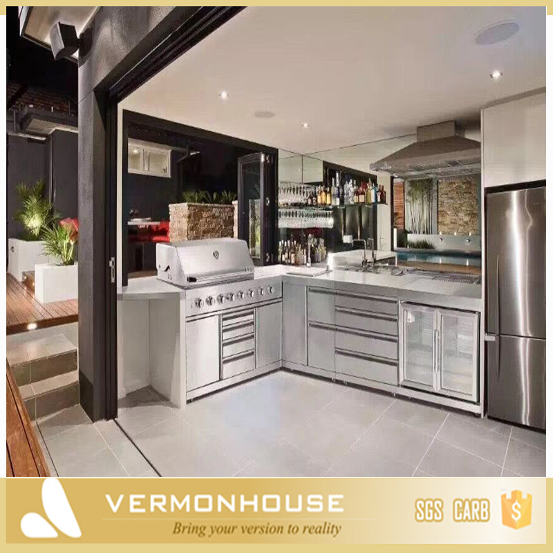 2021 Hangzhou Vermont Modern Design Stainless Steel Outdoor Kitchen Cabinet