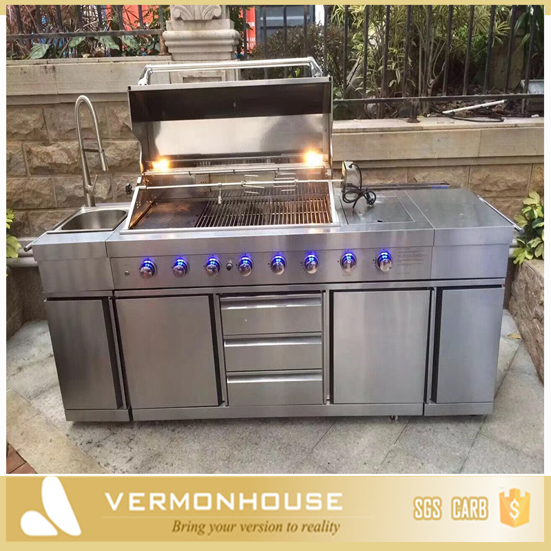 2021 Hangzhou Vermont Modern Design Stainless Steel Outdoor Kitchen Cabinet