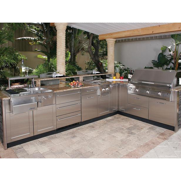 2021 Hangzhou Vermont Modular Stainless Steel Outdoor Kitchen With BBQ Island