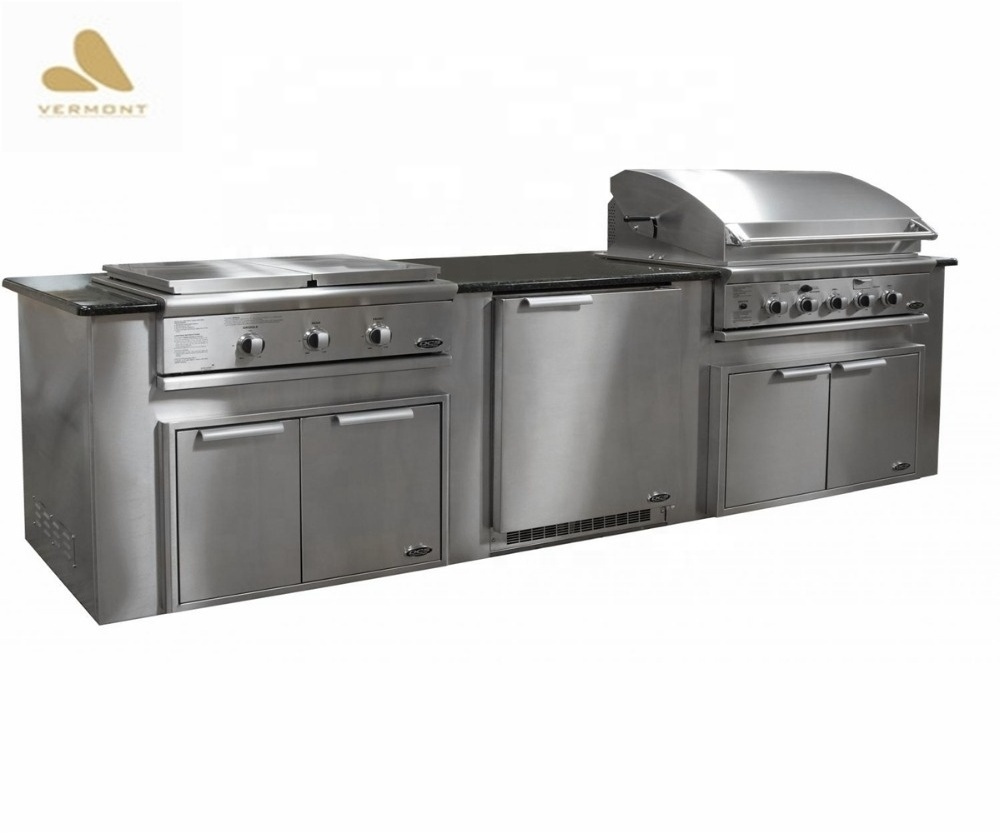 2021 Vermont Aluminium Outdoor Stainless Steel Kitchen Cabinet Designs Simple in China