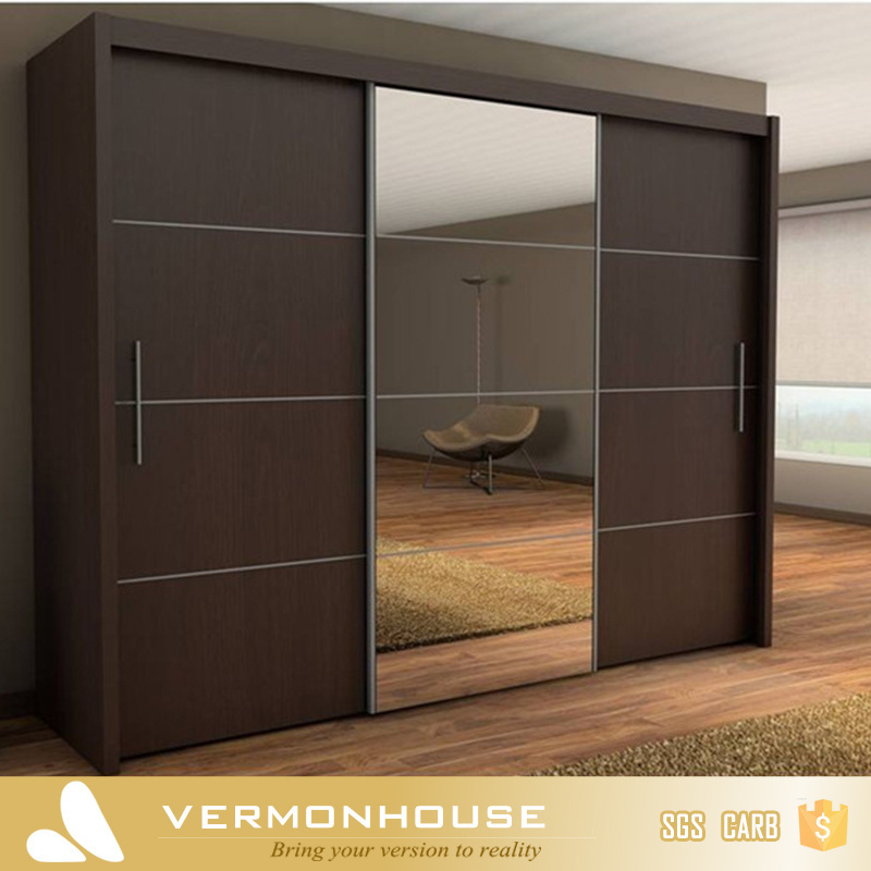 2021 Hangzhou Vermont Modern Design sliding Wood Furniture Wardrobe Lock Closet Glass Sliding Door