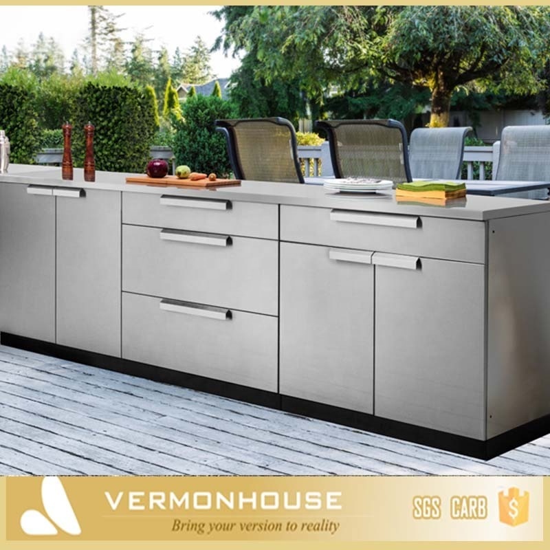 2021 Vermont Aluminium Outdoor Stainless Steel Kitchen Cabinet Designs Simple in China