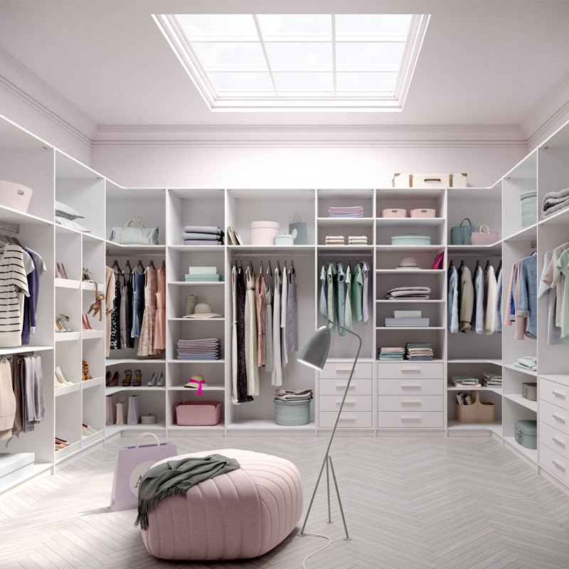 Vermonhouzz Walk in Storage Armoire Wardrobe Bedroom Cloth Wooden Modern Master Room Closet