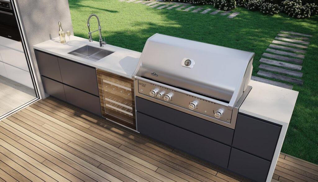 Cheap Price Outdoor Kitchen appliances BBQ Grill Kitchen Cabinets with Fridge